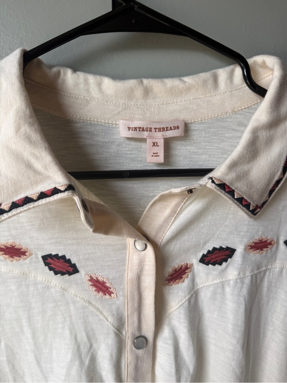 Vintage Threads Western Embroidered Snap Shirt Women’s XL - Picture 3 of 6